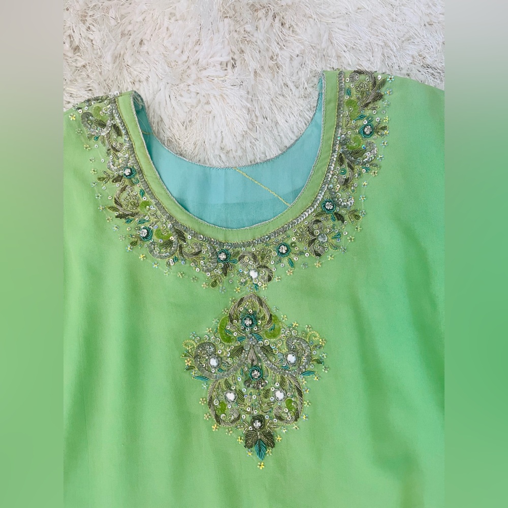 Blue and green salwar